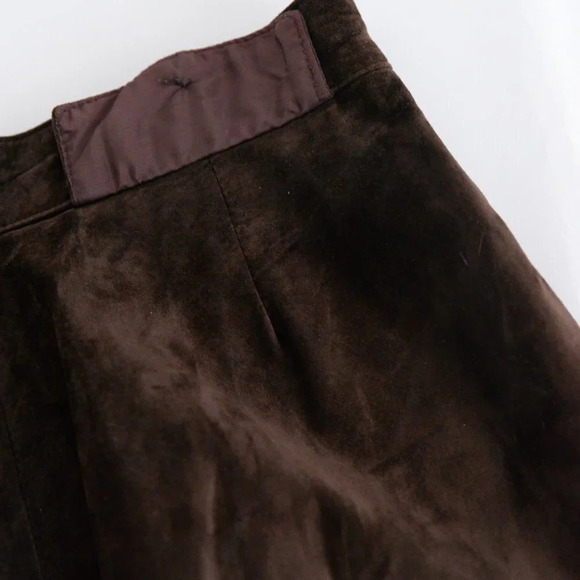 Vintage Danier Leather  Brown Suede Straight Leg Pants Size 14 - Picture 12 of 14